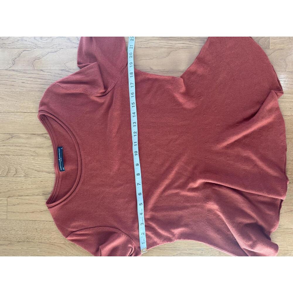 Peruvian Connection Burnt Orange Long Sleeve Scoop Neck Peplum Top Women's Sz M - Picture 6 of 7